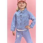 DeFacto Kalp Cepli Denim Ceket Kız Bebek H1150A526SM - Mavi-NM39 - 2 - 3 Yaş