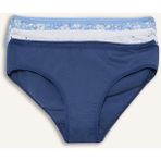 DeFacto Kalp Desenli Ribana 3'lü Slip Külot Kız Çocuk H1388A826SM - 7 - 8 Yaş - Mavi-BE574