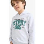 DeFacto Kapüşonlu Baskılı Sweatshirt Erkek Çocuk F2846A825AU - 5 - 6 Yaş - Gri-GR400