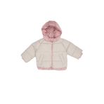DeFacto Kapüşonlu Fermuarlı Çok Renkli Çıtçıtlı Fermuarlı Şişme Mont Kız Bebek, 12-18 Ay (86cm), Kapüşonlu Fermuarlı Şişme Mont, Ekru, baby-girls