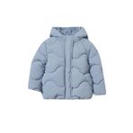 DeFacto Kapüşonlu Fermuarlı Kapitoneli Şişme Mont Kız Bebek, 4-5 Yaş, Kapitoneli Şişme Mont, BLUE, baby-girls