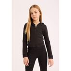 DeFacto Kapüşonlu İçi Yumuşak Tüylü Fermuarlı Sweatshirt Kız Çocuk, 7-8 Yaş, D9788A825SP, Siyah-BK81, kız-çocuk