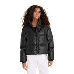 DeFacto Kapüşonlu Polar Astarlı Suni Deri Mont, XS, F2142AX25WN, Siyah-BK27, Kadın