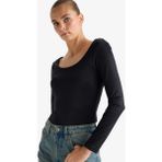 DeFacto Kare Yaka Uzun Kollu Çıtçıtlı Body G1403AX25AU - Dropsuz - Siyah-BK81
