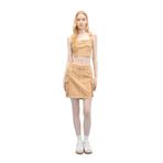 DeFacto Kargo Fit Gabardin Yıkamalı Soluk Efektli Mini Etek, 40, C4456AX24SP, Bej-BG387, Kadın