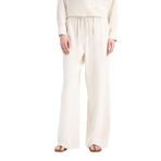 DeFacto Keten Karışımlı Pantolon Wide Leg Basıc Çift Cepli Yüksek Bel Standart Boy, 42, C6021AX25SP, Bej-BG286, Kadın