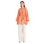 DeFacto Keten Karışımlı Wide Leg Geniş Paça Flamlı Pantolon, 44, E7480AX25SMGR342, Açık Gri, Kadın