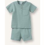 DeFacto Kısa Kollu Üst Şort Alt 2'li Pijama Takımı Erkek Bebek H5378A526HS - Yeşil-GN1109 - 5 - 6 Yaş