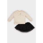 DeFacto Kız Bebek 2'li Takım Parlak Baskılı Sweatshirt Tütü Etek D7255A524WN - Siyah-BK81 - -- - 24 - 36 Ay