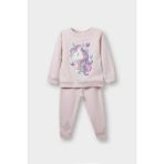 DeFacto Kız Bebek 2'li Takım Unicorn Baskılı İçi Yumuşak Tüylü Sweatshirt Eşofman Altı F0541A525WN - Pink - Dropsuz - 9 - 12 Ay