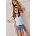 DeFacto Kız Bebek Beli Lastikli Jean Şort E5245A525SMBE394 Mavi