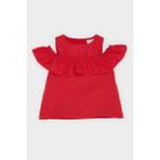DeFacto Kız Bebek Bisiklet Yaka Flamlı Poplin Kısa Kollu Bluz E2849A525SM - -- - 4 - 5 Yaş