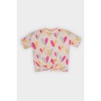 DeFacto Kız Bebek Bisiklet Yaka Kalp Desenli Kısa Kollu Tişört E4792A525SM - Pink - Dropsuz - 12 - 18 Ay