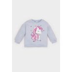 DeFacto Kız Bebek Bisiklet Yaka Unicorn Baskılı İçi Yumuşak Tüylü Sweatshirt D7198A524WN