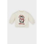 DeFacto Kız Bebek Bisiklet Yaka Yılbaşı Temalı İçi Yumuşak Tüylü Sweatshirt D6229A524WNER233 Ekru
