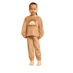 DeFacto Kız Bebek Bulut Baskılı Welsoft Pijama Takımı, 9-12 Ay, G1527A525WN, Bej-BG400, kız-bebek