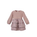 DeFacto Kız Bebek Çiçekli Uzun Kollu Fitilli Kaşkorse Elbise