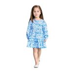 DeFacto Kız Bebek Çiçekli Uzun Kollu Gofre Dokulu Elbise, 6-9 AY, B9290A524SP, Beyaz-WT34, Bebek-Kızlar