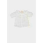 DeFacto Kız Bebek Dantel Yaka Flamlı Poplin Kısa Kollu Gömlek E8379A525SM - Beyaz-WT32 - 5 - 6 Yaş