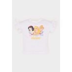 DeFacto Kız Bebek Disney Prenses Bisiklet Yaka Kısa Kollu Tişört E4871A525SM - Beyaz-WT34 - Dropsuz - 2 - 3 Yaş