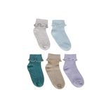 DeFacto Kız Bebek Kaydırmaz Taban 5'li Pamuklu Uzun Çorap Çok Renkli 6-12 AY