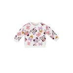 DeFacto Kız Bebek Kız Bebek Disney Mickey & Minnie Bisiklet Yaka Sweatshirt, Ekru, 12-18 Ay