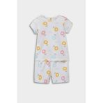 DeFacto Kız Bebek Pamuklu Çiçekli Pijama Takımı, 6-9 AY, E9694A525SM, Beyaz-WT47, kız-bebek