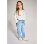 DeFacto Kız Bebek Paperbag Düz Paça Jean Pantolon D1532A525AU - Mavi-BE394 - 4 - 5 Yaş