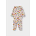 DeFacto Kız Bebek Pijama Takımı Desenli Uzun Kollu Üst Uzun Alt F0635A525AU - Ekru-ER233 - Dropsuz - 5 - 6 Yaş