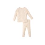 Defacto Kız Bebek Puantiyeli Fitilli Kaşkorse Uzun Kollu Pijama Takımı, Kırık Beyaz, 9-12 M