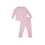 DeFacto Kız Bebek Unicorn Baskılı Pijama Takımı Uzun Kollu Pijama Üstü Esnek Belli Uzun Pijama Altı Pembe 6-9 Ay