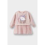 Defacto Kız Bebek Unicorn Baskılı Uzun Kollu Tül Elbise F7092a525aupr345 Mor