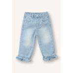 DeFacto Kız Bebek Wide Leg Pamuklu Pantolon Fırfır Detaylı, 4-5 Yaş, G8468A526SP, Mavi-NM28, Kız bebek