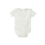 DeFacto Kız Bebek Yeni Doğan Bisiklet Yaka Kısa Kollu Çıtçıtlı Body Ekru 3/4 YAŞ