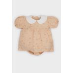 DeFacto Kız Bebek Yenidoğan Çiçek Desenli Müslin Tulum C5091A525SM - Bej-BG392 - 2 - 3 Yaş