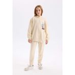 DeFacto Kız Çocuk 2'li Takım Baskılı Sweatshirt Beli Lastikli Eşofman Altı D4057A824WN