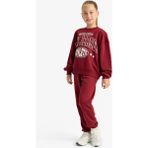 DeFacto Kız Çocuk 2'li Takım Baskılı Sweatshirt Eşofman Altı E6416A825AU - Bordo - Dropsuz - 5 - 6 Yaş