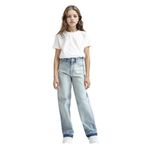 DeFacto Kız Çocuk 90's Wide Leg Geniş Paça Jean Pantolon, 5-6 Yaş, F7540A825AU, Mavi-NM39, Kız çocuk