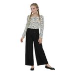 DeFacto Kız Çocuk Baggy Fit Geniş Bol Paça Gabardin Pantolon Siyah, 9-10 Yaş, G1622A825AU, Siyah-BK59, Kız çocuk