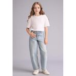 DeFacto Kız Çocuk Baggy Fit Geniş Paça Jean Pantolon, 11-12 Yaş, G4650A826SM, Mavi-NM28, Kız çocuk