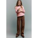DeFacto Kız Çocuk Balloon Fit Oval Paça Gabardin Okul Pantolonu Kahverengi, 7-8 Yaş, F7573A825AU, Kahve-BN310, Kız çocuk