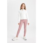 DeFacto Kız Çocuk Basic Düz Standart Boy Cepli Tayt C9638A824AU - 13 - 14 Yaş - Pembe-PN429