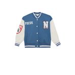 DeFacto Kız Çocuk Baskılı Kolej Yaka Çıtçıt Kapamalı Kalın İçi Yumuşak Tüylü Bomber Hırka Mavi 5/6 Yaş