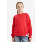 Defacto Kız Çocuk Baskılı Sweatshirt, 11-12 Yaş, E801GY117754, Kırmızı, kız-çocuk, 11/12 Yaş (152cm)