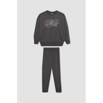 Defacto Kız Çocuk Baskılı Sweatshirt Eşofman Altı 2'li Takım