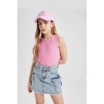DeFacto Kız Çocuk Bisiklet Yaka Basic Düz Atlet Z7815A624HS - Pembe-PN449 - 8 - 9 Yaş