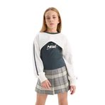 DeFacto Kız Çocuk Bisiklet Yaka Dijital Baskılı Sweatshirt Ekru 8/9 Yaş