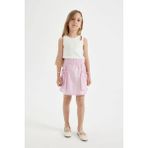 DeFacto Kız Çocuk Cepli Poplin Etek C4880A824SM - 5 - 6 Yaş - Pembe-PN624