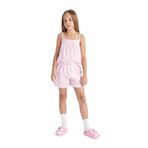 DeFacto Kız Çocuk Çizgili Askılı Şortlu Pijama Takımı Pembe 13/14 Yaş