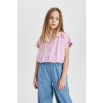 DeFacto Kız Çocuk Cropped Fit Kısa Kollu Gömlek B5063A824SM